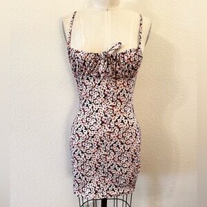 SHEIN Floral Fitted Dress w/ Drawstring Bust